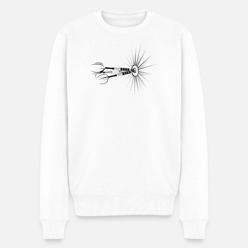 Dart bullseye Pfeile Illustration Dartspieler - Männer Premium Bio Pullover - Weiß