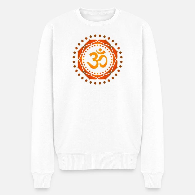 OM SYMBOL OM - Pull Premium bio Homme - blanc