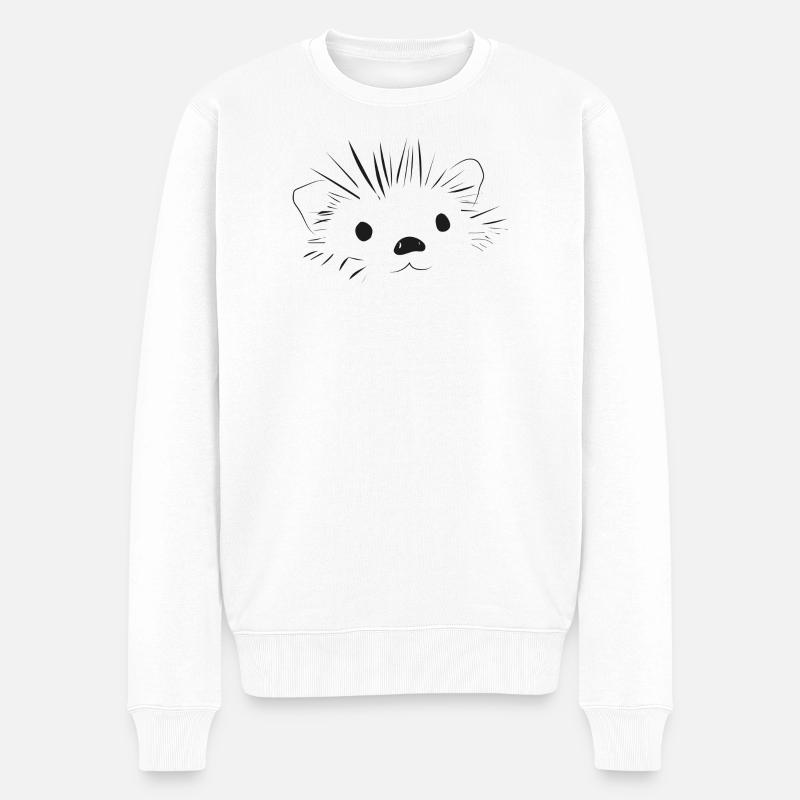 🦔 Mignon hérisson amour doux - Pull Premium bio Homme - blanc