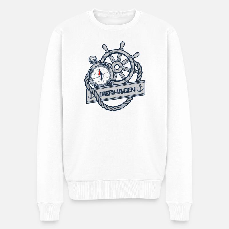 Dierhagen - Darss Coast - Statement für den Darss - Männer Premium Bio Pullover - Weiß