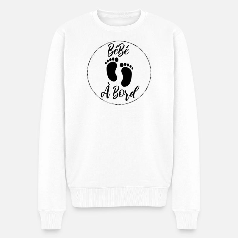 Bébé à bord grossesse - Pull Premium bio Homme - blanc