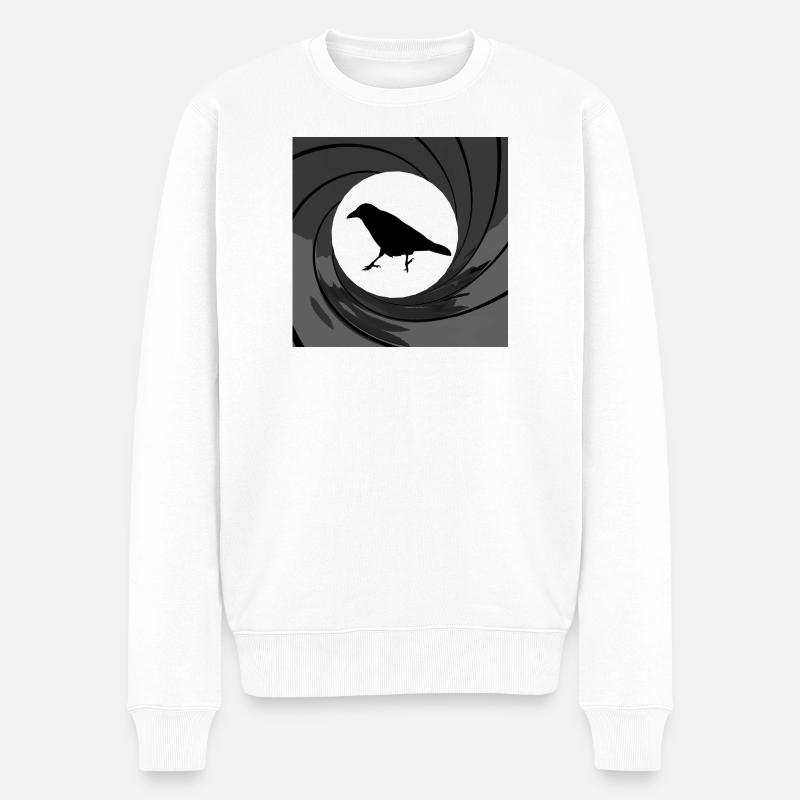 Bond crow - Männer Premium Bio Pullover - Weiß