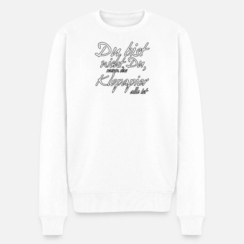 Klopapier lustig Spruch Virus Statement - Männer Premium Bio Pullover - Weiß