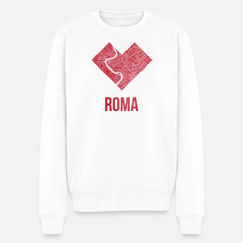Roma - Männer Premium Bio Pullover - Weiß