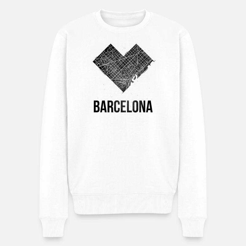 Barcelone - Pull Premium bio Homme - blanc