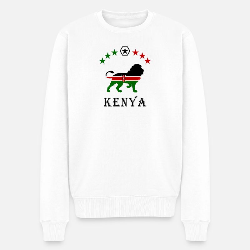 Conception de lion du Kenya - Pull Premium bio Homme - blanc