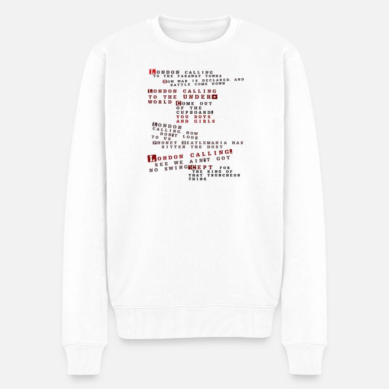 clash london anruft - Männer Premium Bio Pullover - Weiß
