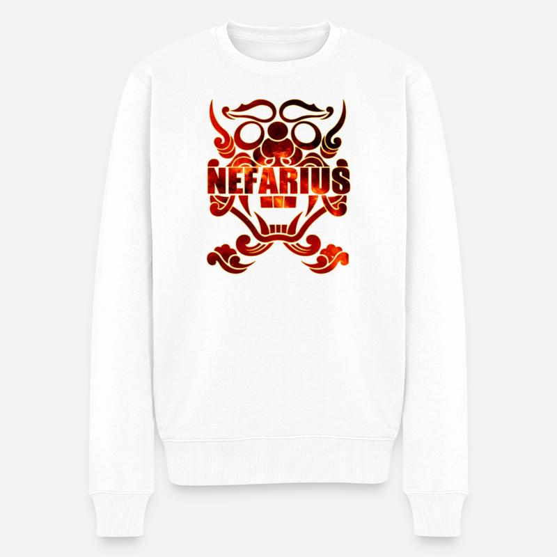 Nefarius Feuerzeichen - Männer Premium Bio Pullover - Weiß