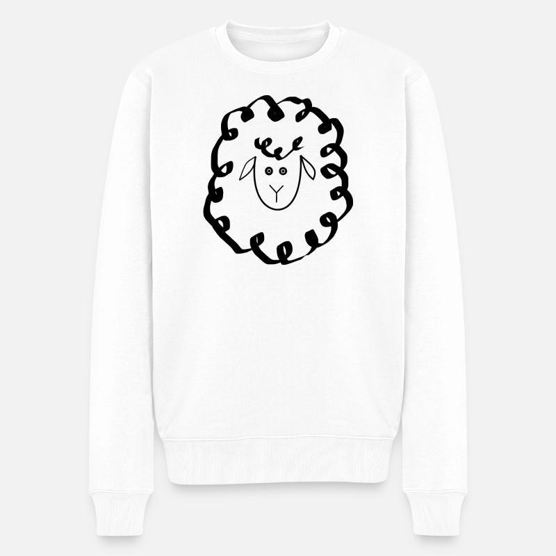 Schafe Schäfchen Lamm - Männer Premium Bio Pullover - Weiß