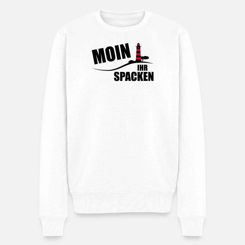 Moin ihr Spacken - Männer Premium Bio Pullover - Weiß