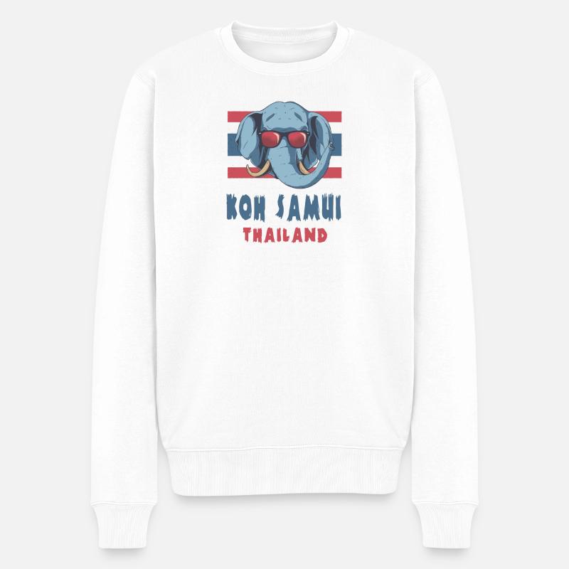 Koh Samui Thailand Design - Männer Premium Bio Pullover - Weiß