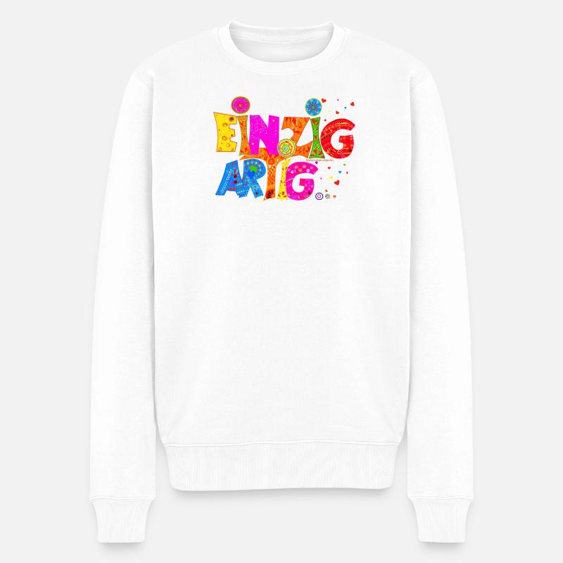 Einzigartig - Männer Premium Bio Pullover - Weiß