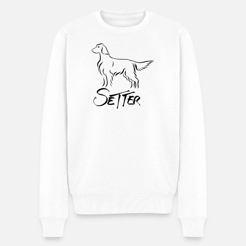 Setter stehend - Männer Premium Bio Pullover - Weiß