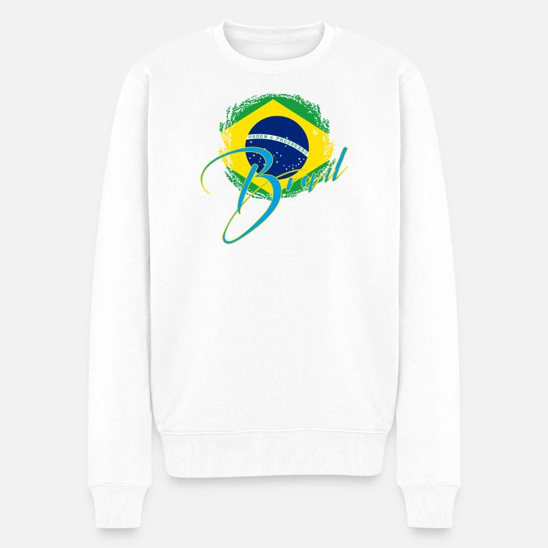 Brésil Signatrue - Pull Premium bio Homme - blanc