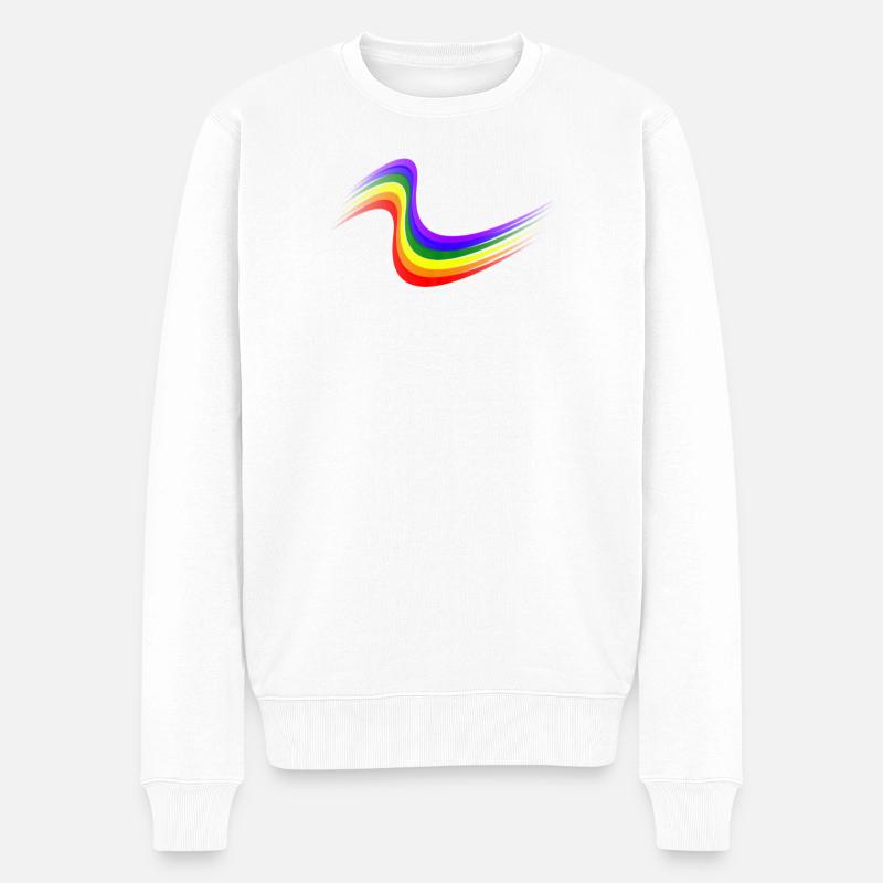 Rainbow wave - Männer Premium Bio Pullover - Weiß