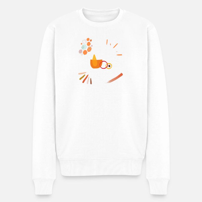 Peinture ocre - Pull Premium bio Homme - blanc