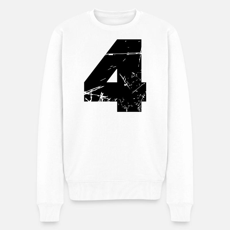 4 - Männer Premium Bio Pullover - Weiß
