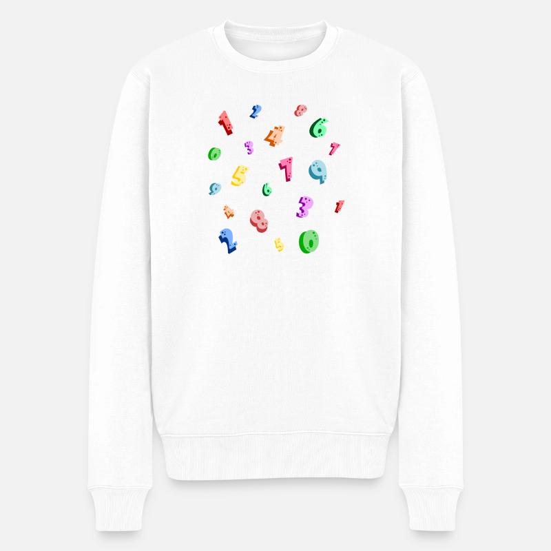 Zahl - Männer Premium Bio Pullover - Weiß