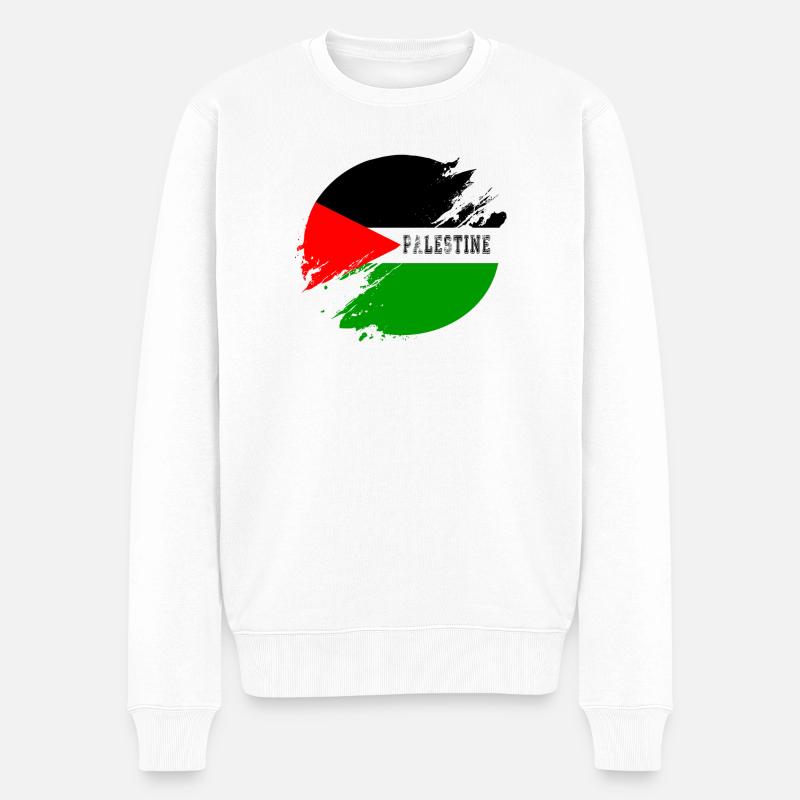 District de Palestine - Pull Premium bio Homme - blanc