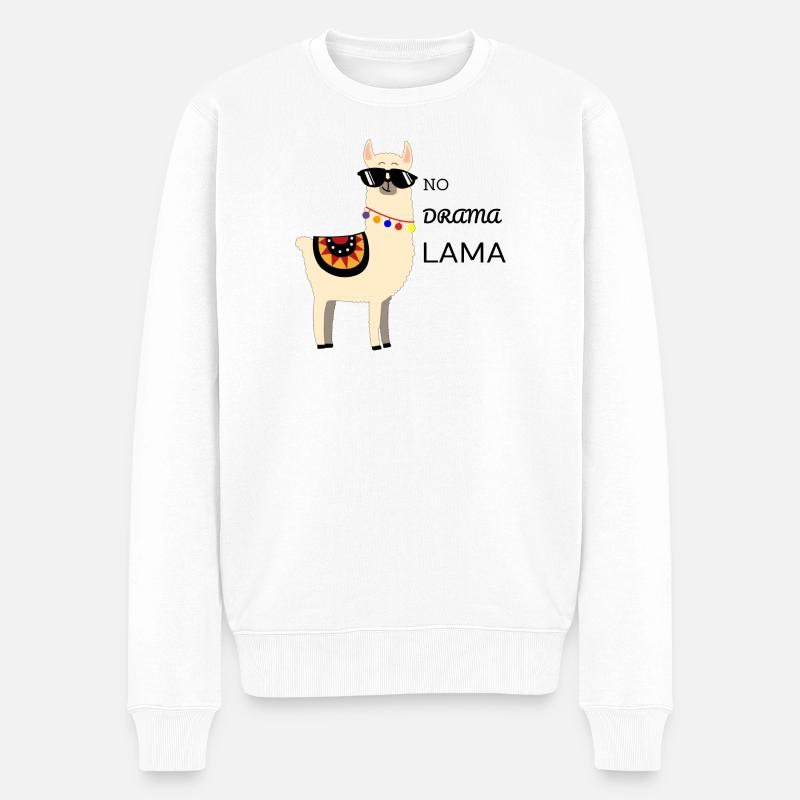 NO DRAMA LAMA - Pull Premium bio Homme - blanc