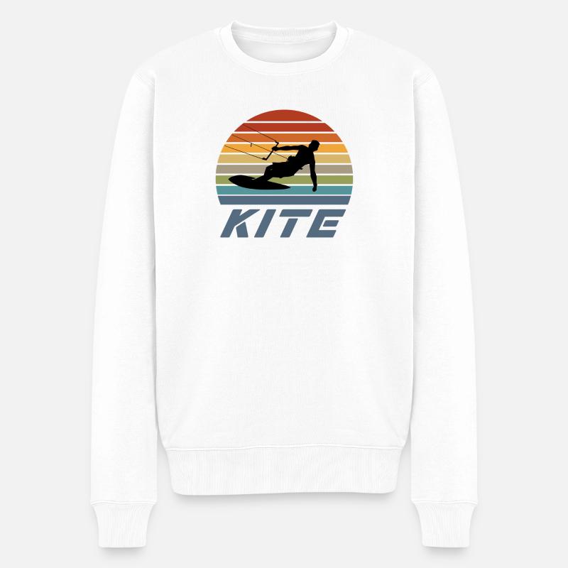 Kite Design - Männer Premium Bio Pullover - Weiß
