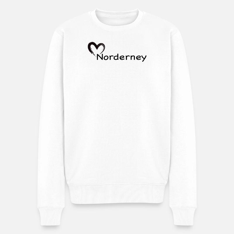 Ein Herz für Norderney - Männer Premium Bio Pullover - Weiß