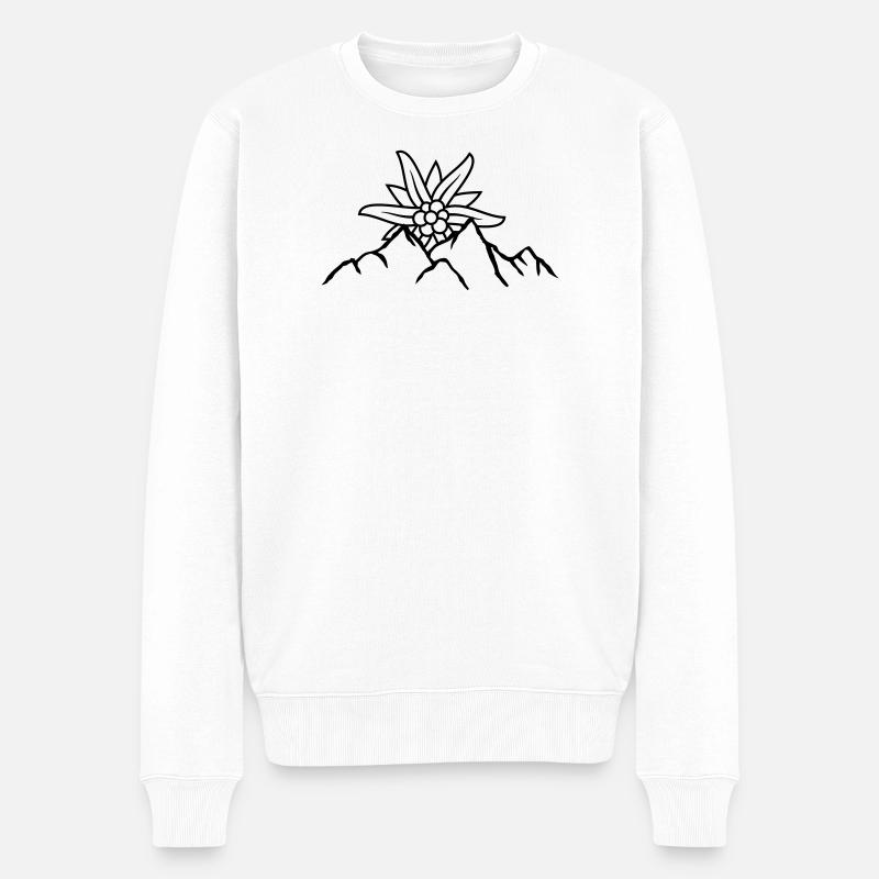 Logo Sonne Bergblume - Männer Premium Bio Pullover - Weiß