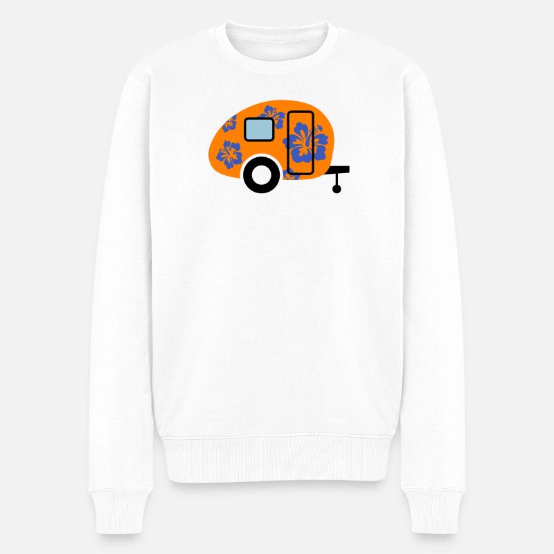 Hibiskus Caravane Camping Camping Camper - Pull Premium bio Homme - blanc