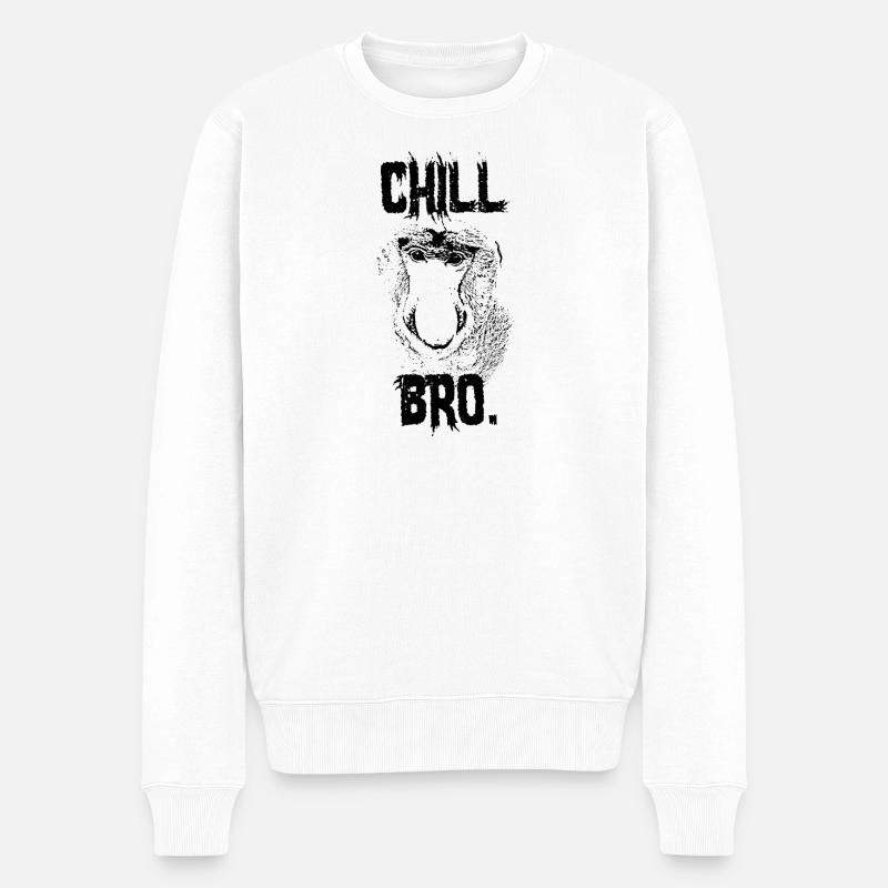 Chill Bro Proboscis Monkey Gift - Pull Premium bio Homme - blanc