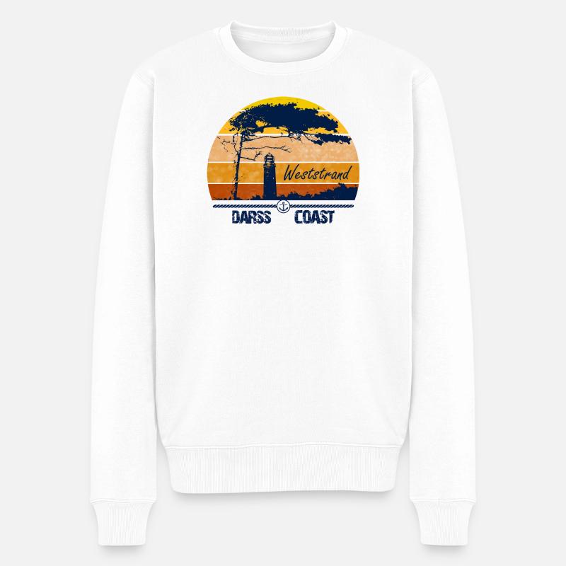 Weststrand meine Liebe - Darss Ostsee - Männer Premium Bio Pullover - Weiß