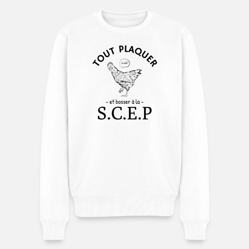 OSS 117 tout plaquer et bosser a la SCEP - Pull Premium bio Homme - blanc