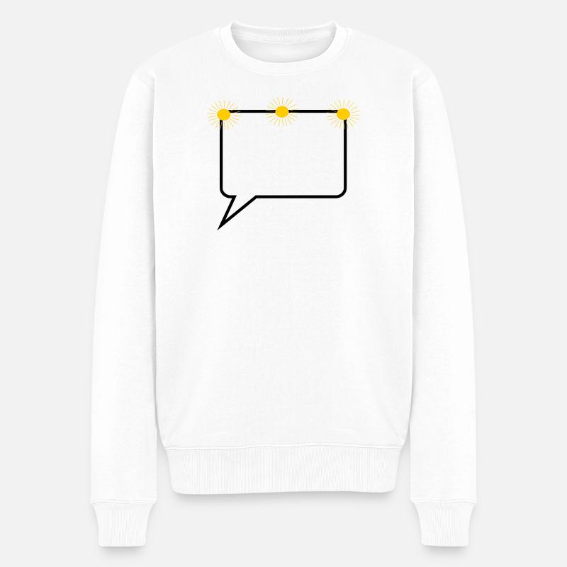 Sprechblase Comic selbst gestalten personalisieren - Männer Premium Bio Pullover - Weiß
