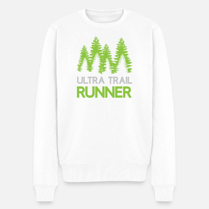 Ultra Trail Runner - Männer Premium Bio Pullover - Weiß