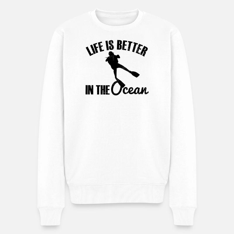 Plongée plongée - Pull Premium bio Homme - blanc