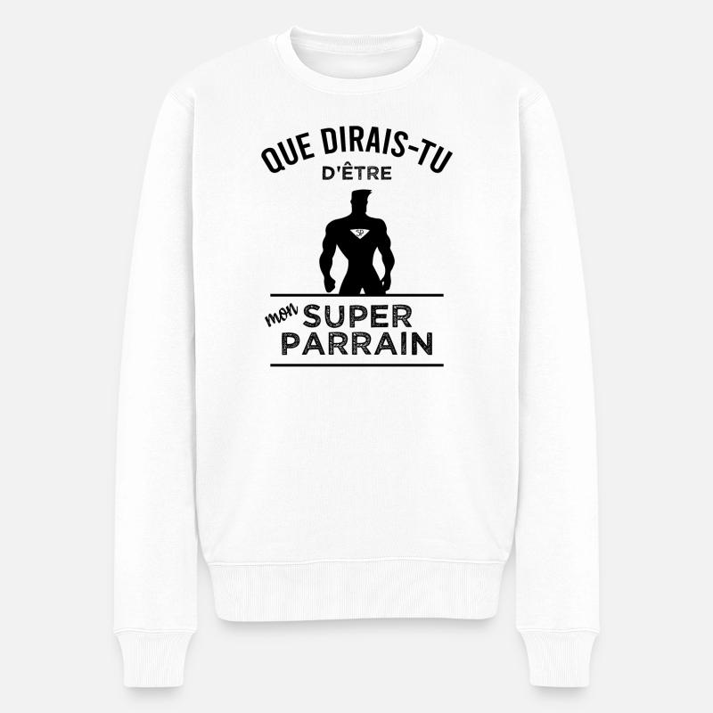 Deviens mon super parrain - Pull Premium bio Homme - blanc