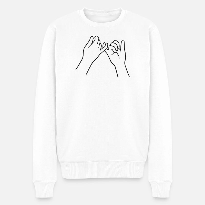 Freundschaft Schwur Hände Hakeln Finger pinky - Männer Premium Bio Pullover - Weiß