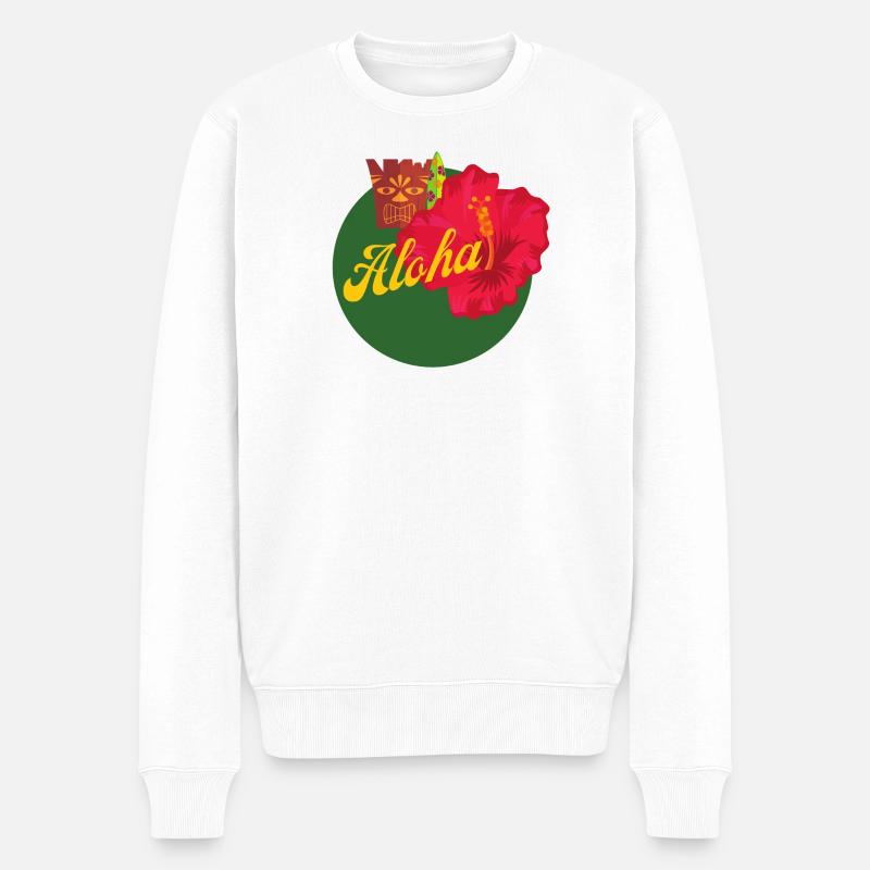 Aloha - Männer Premium Bio Pullover - Weiß