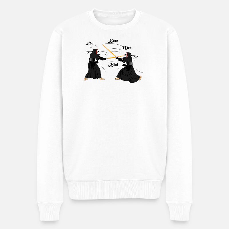 Kendo - Männer Premium Bio Pullover - Weiß