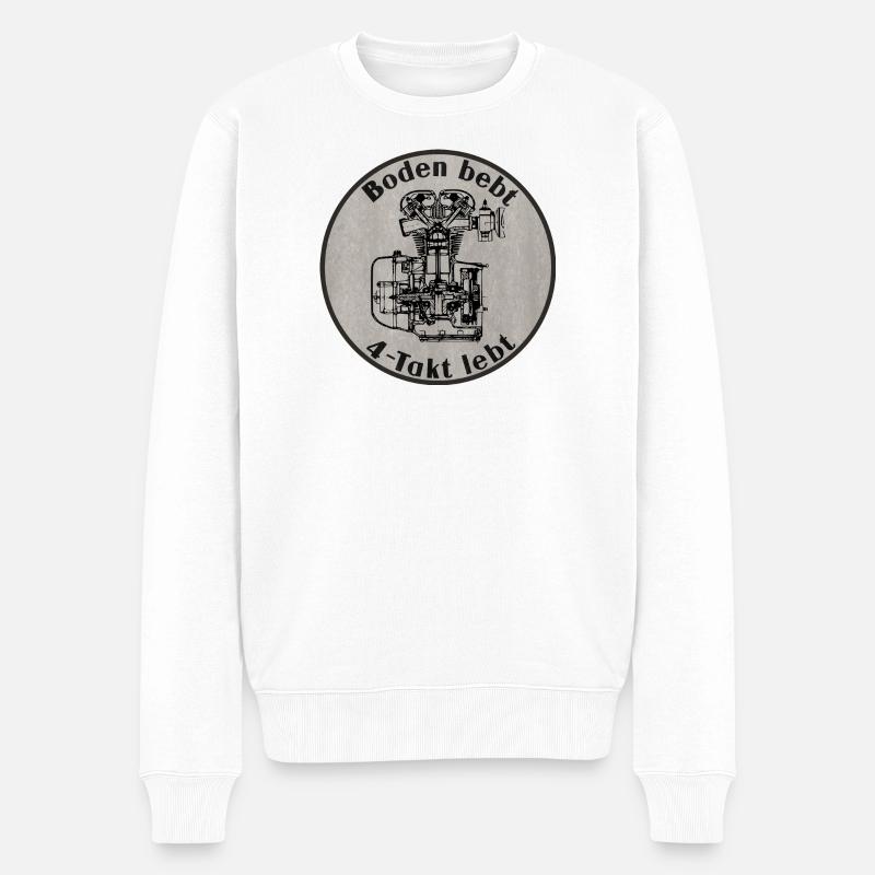 Le sol tremble - vie à 4 temps - Pull Premium bio Homme - blanc