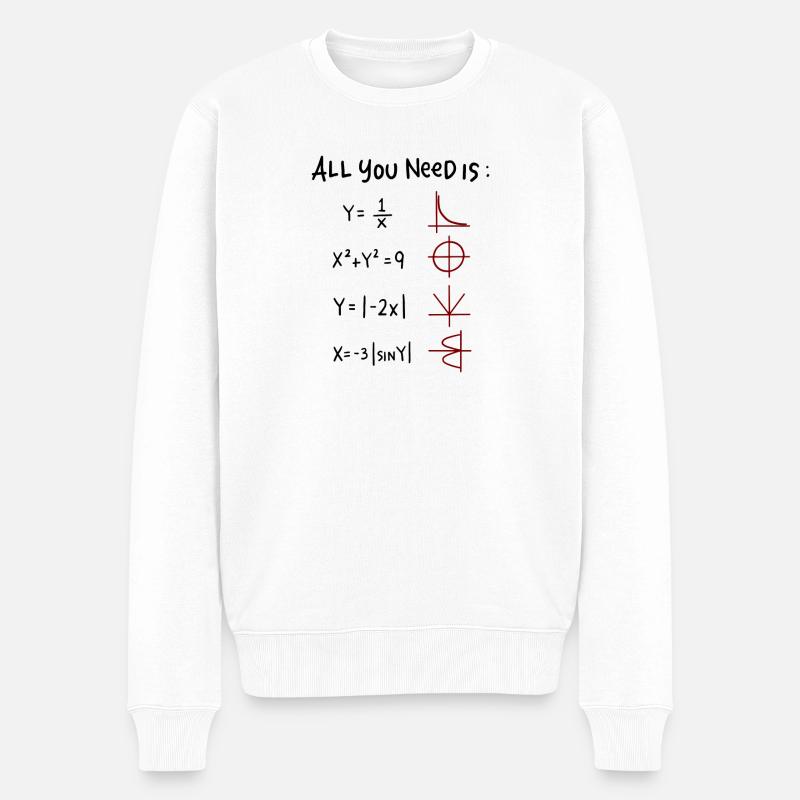 All you need is Love Mathe Winkelfunktionen - Männer Premium Bio Pullover - Weiß