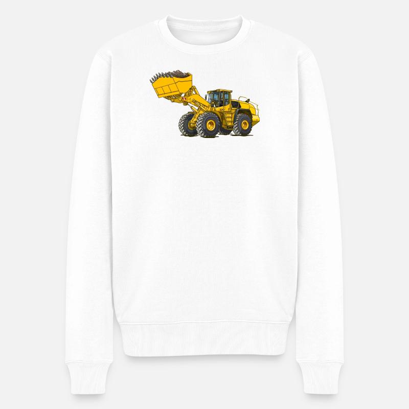 Radlader, Baumaschine - Männer Premium Bio Pullover - Weiß