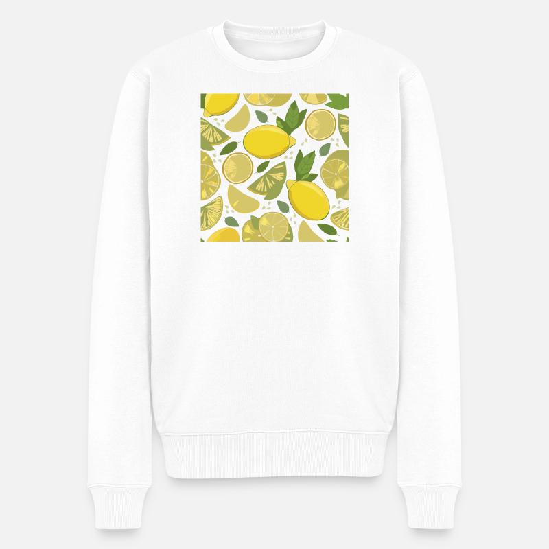 Design citron avec un effet frais - Pull Premium bio Homme - blanc