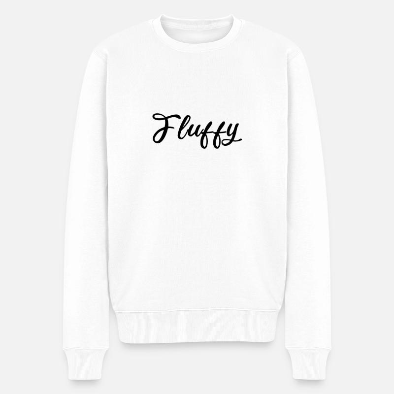 Fluffy Script Glitzer Schriftzug - Männer Premium Bio Pullover - Weiß