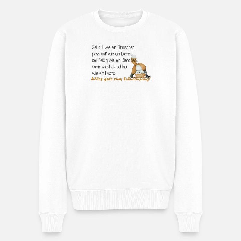 sei fleißig wie ein bienchen - Männer Premium Bio Pullover - Weiß