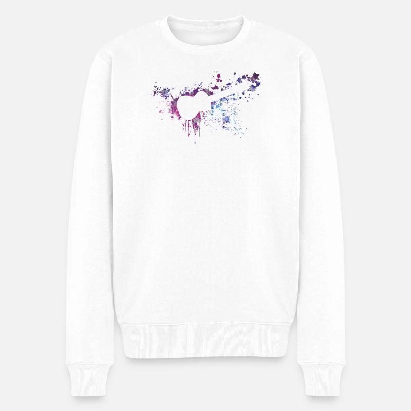 ukulele splash - Männer Premium Bio Pullover - Weiß