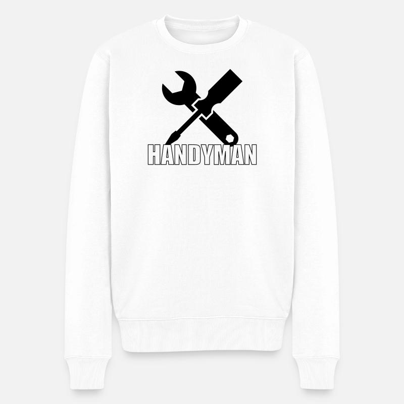 Handwerker 🔨 - Männer Premium Bio Pullover - Weiß