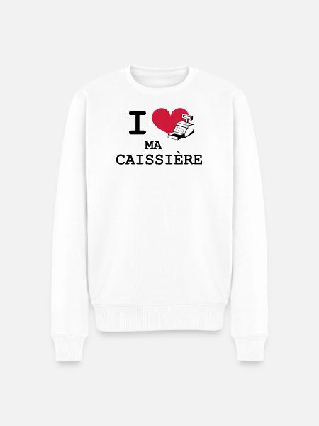 I love ma caissière - Pull Premium bio Homme - blanc
