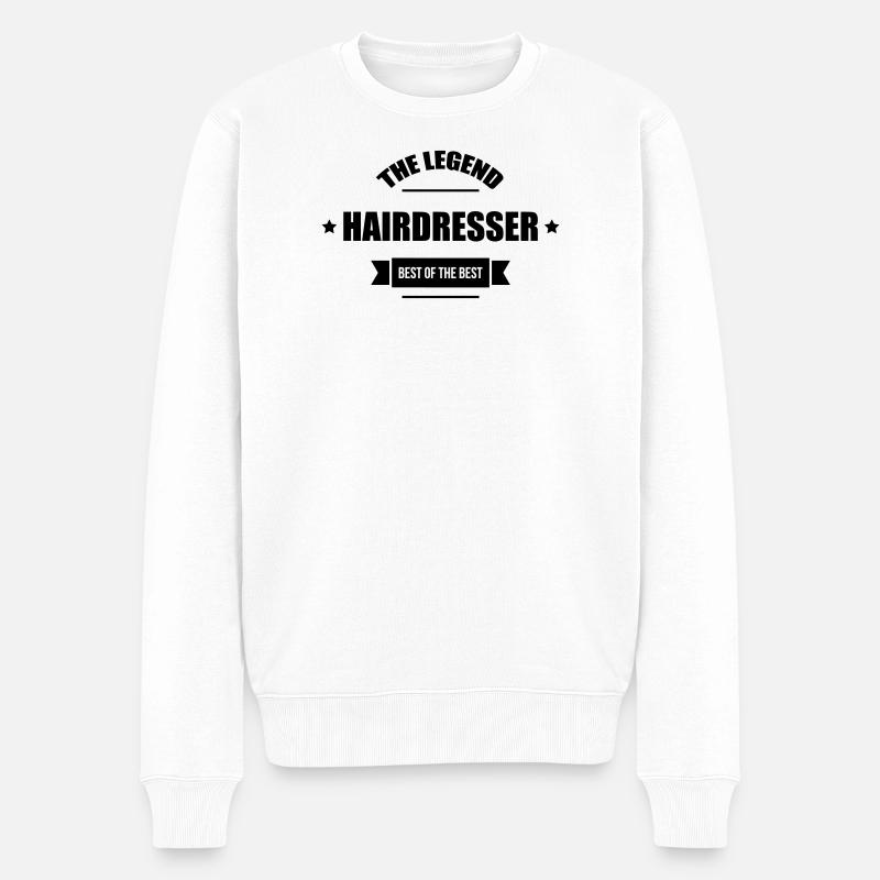 Friseur - Friseur - Frisur - Männer Premium Bio Pullover - Weiß
