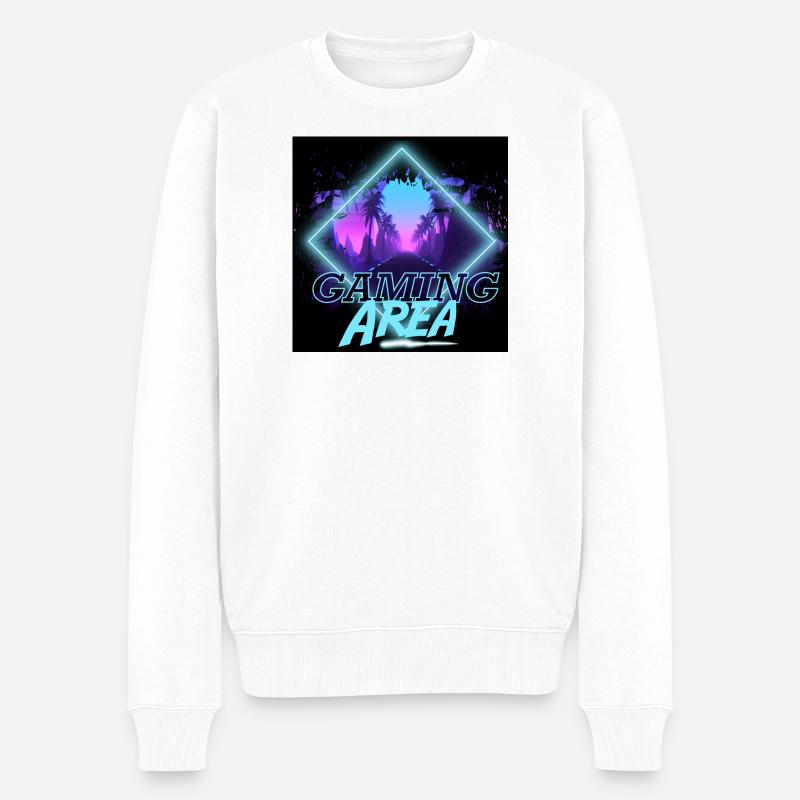 Gaming Area - Männer Premium Bio Pullover - Weiß
