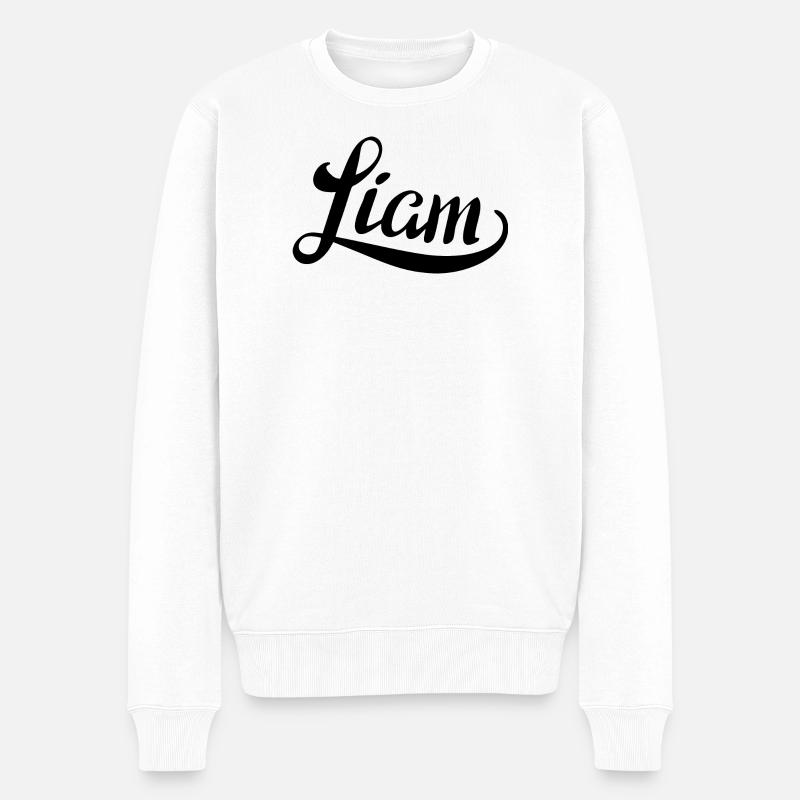 Name Liam - Männer Premium Bio Pullover - Weiß